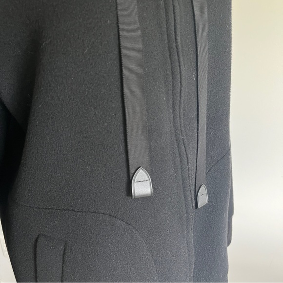 [Coach] 100% Wool Jacket with Cow Leather Trim - Dark Navy - Picture 9 of 12